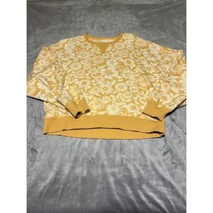 American Eagle Outfitters Yellow Floral Crewneck Sweatshirt